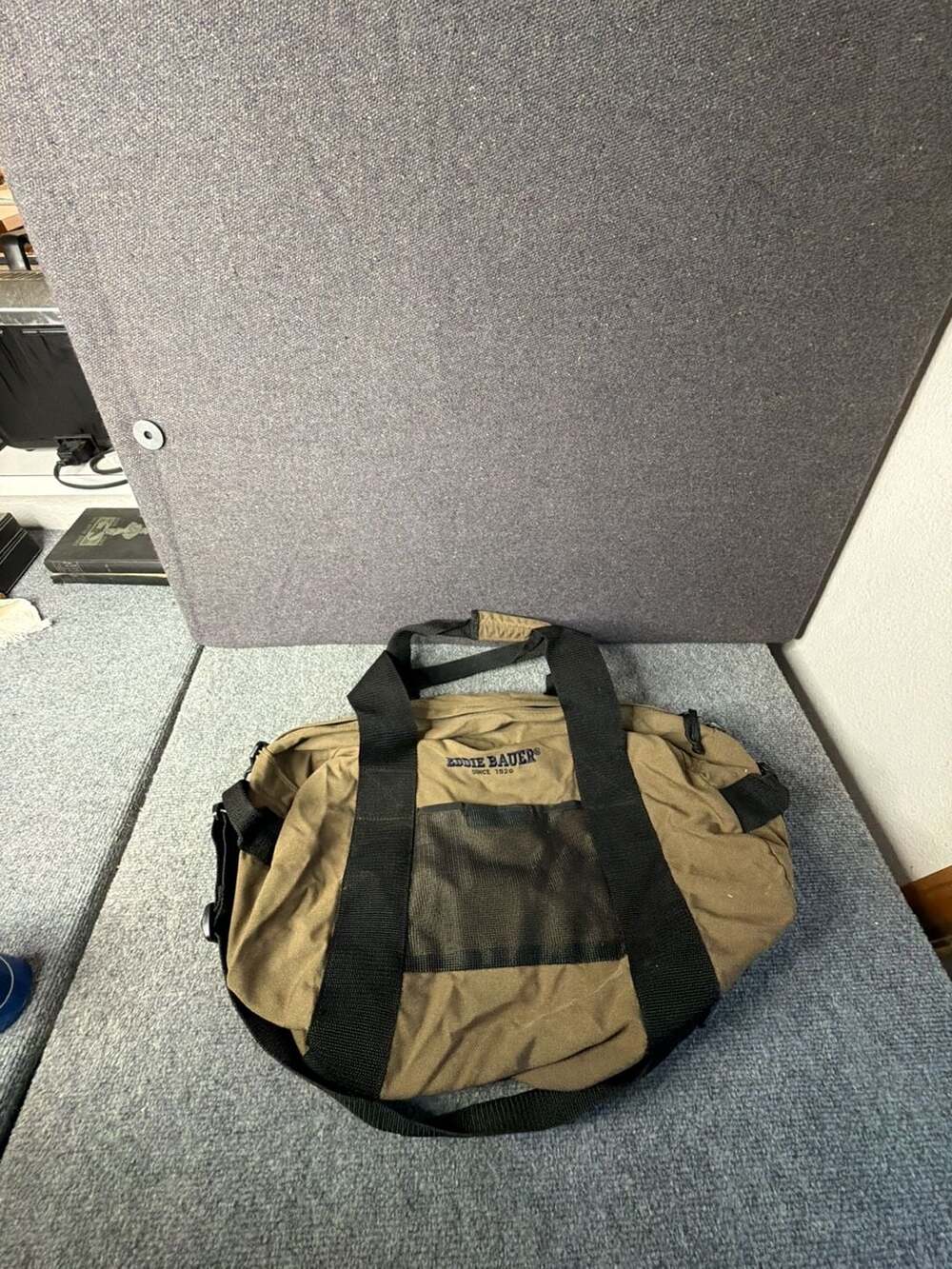 Eddie Bauer Canvas Duffle Bag Brown Travel Gym Bag